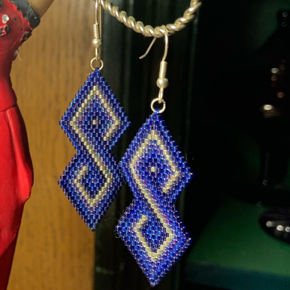 Handmade Glass Seed Bead Earrings